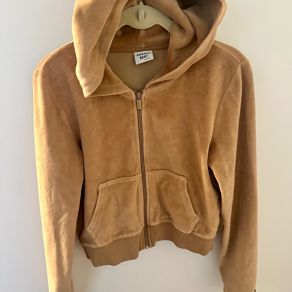 Sunday Best Kiera Zip up in plush textural velour.